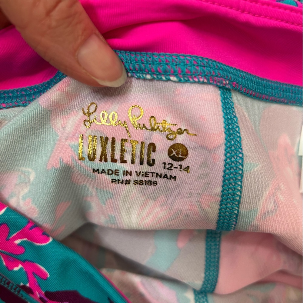 NWT Lilly Pulitzer Luxletic Floral Print Leggings Size XL 12/14 Outdoors Spring - Picture 4 of 10